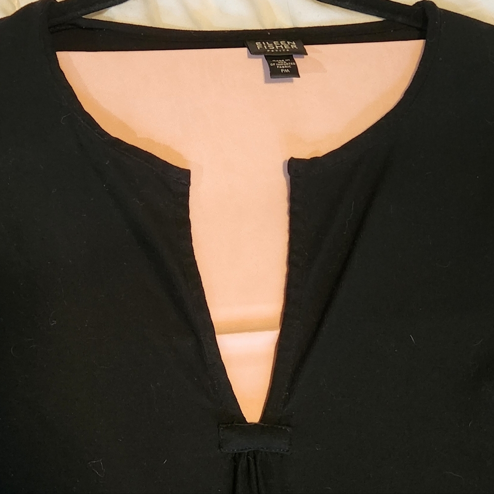 Eileen Fisher v-neck black dress Petite Med